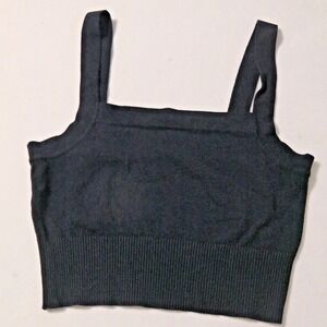 Garage Womens Cami Small Navy Snatched Rib Crop Festival Boho Stretch Summer